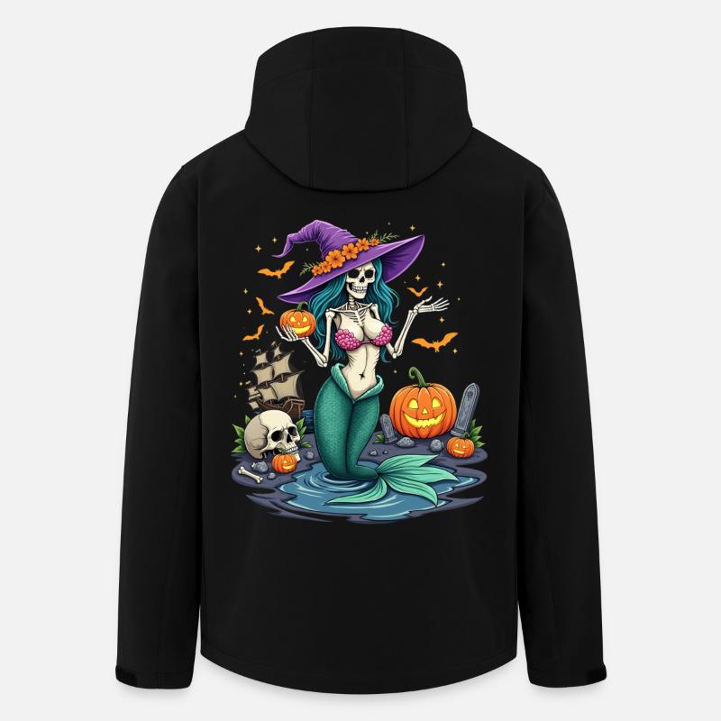 Witch Mermaid with Halloween Elements - Men’s Recycled Softshell Jacket by Stanley/Stella - black