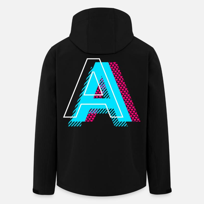 Lettre initiale A - Veste softshell homme en polyester recyclé Stanley/Stella - noir