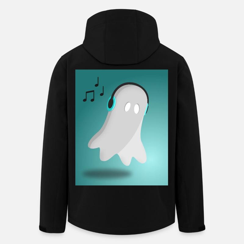 Geist mit Kopfhörern - Recycelte Männer Softshell-Jacke von Stanley/Stella - Schwarz