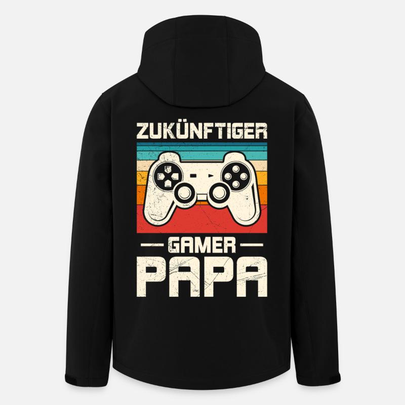 FUTURE GAMER DAD Retro Funny - Men’s Recycled Softshell Jacket by Stanley/Stella - black