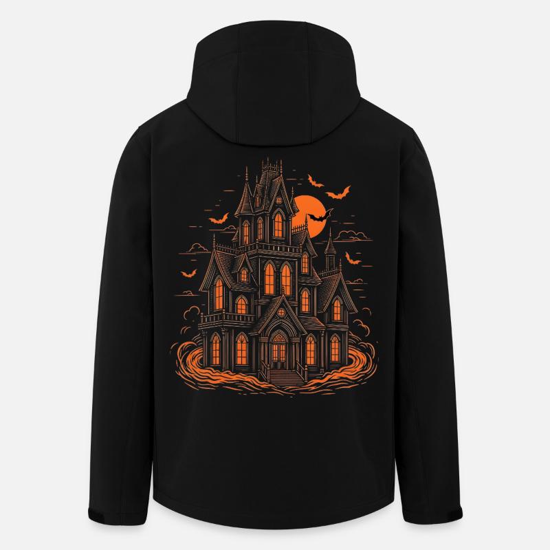 Spukhaus Fledermäuse Halloween Vollmond - Recycelte Männer Softshell-Jacke von Stanley/Stella - Schwarz