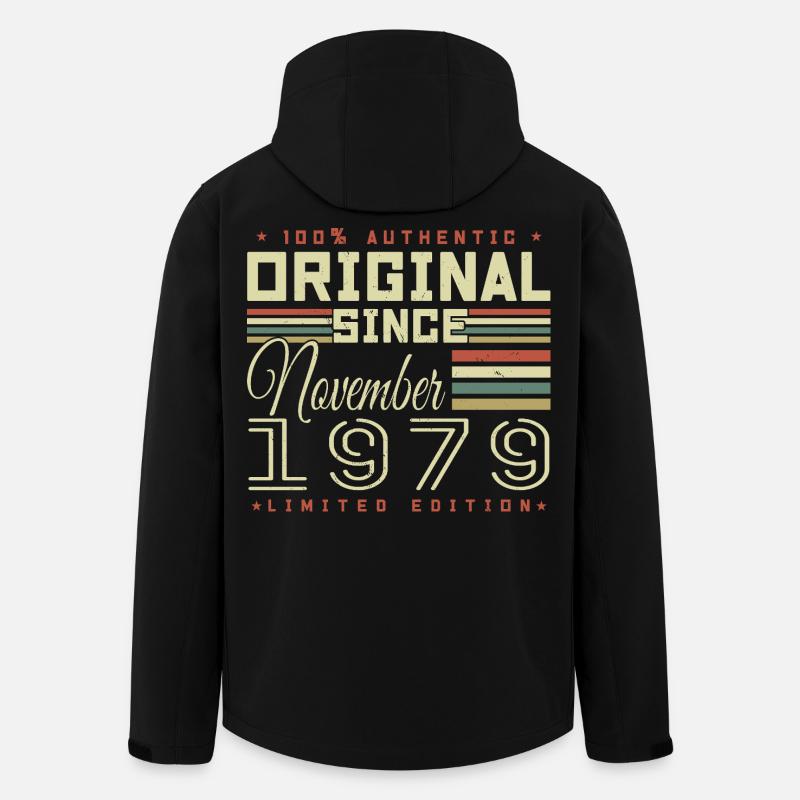 cadeau d'anniversaire novembre 1979 - Veste softshell homme en polyester recyclé Stanley/Stella - noir