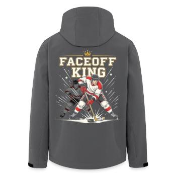 Humor Commitment Player Hockey Center - Men’s Recycled Softshell Jacket by Stanley/Stella - black - Back - AI Model Male 185 light (185cm)