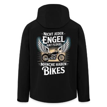 Angels without wings – Bikes - Men’s Recycled Softshell Jacket by Stanley/Stella - black - Back - AI Model Male 185 light (185cm)