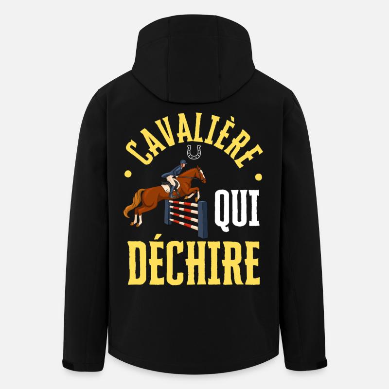 Cavalière qui Déchire - Saut D'obstacles - Veste softshell homme en polyester recyclé Stanley/Stella - noir