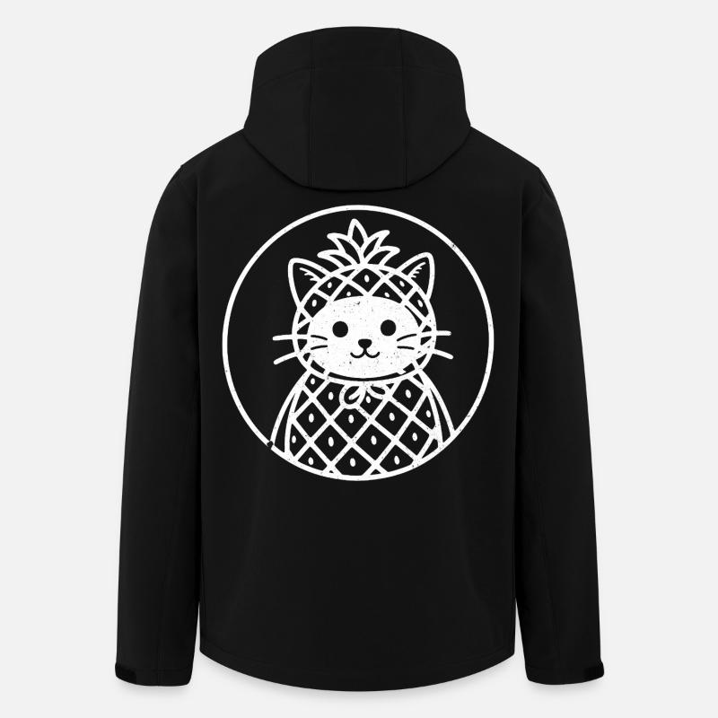 Cat Pineapple Style Illustration - Men’s Recycled Softshell Jacket by Stanley/Stella - black