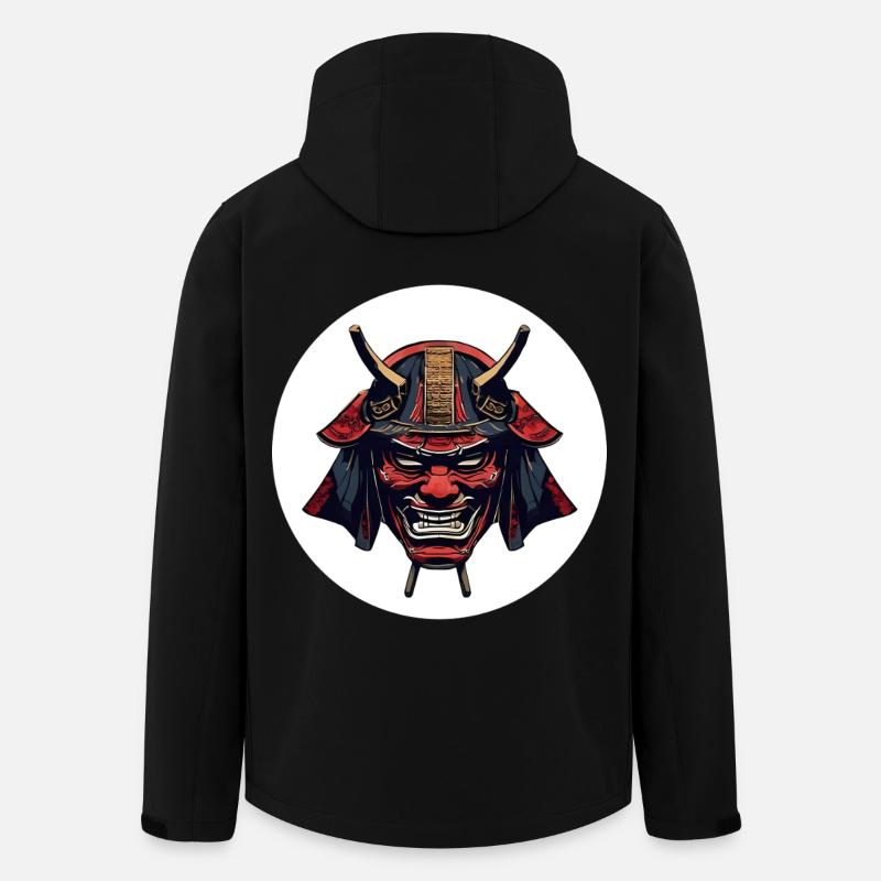 Casque de démon Oni rouge - Veste softshell homme en polyester recyclé Stanley/Stella - noir