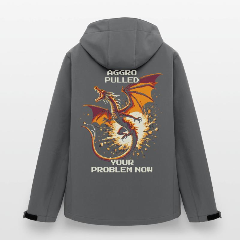 Aggro pulled – your problem | Dragon Pixel Art Men’s Recycled Softshell Jacket by Stanley/Stella