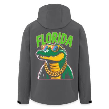 Florida Alligator - Recycelte Männer Softshell-Jacke von Stanley/Stella - Schwarz - Hinten - AI Model Male 185 light (185cm)