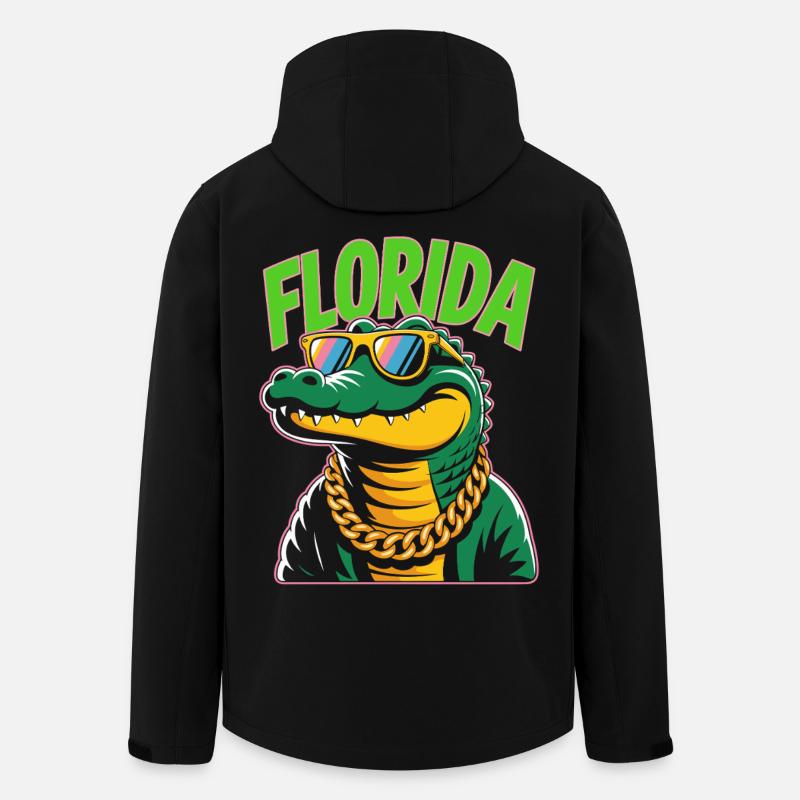 Alligator de Floride - Veste softshell homme en polyester recyclé Stanley/Stella - noir