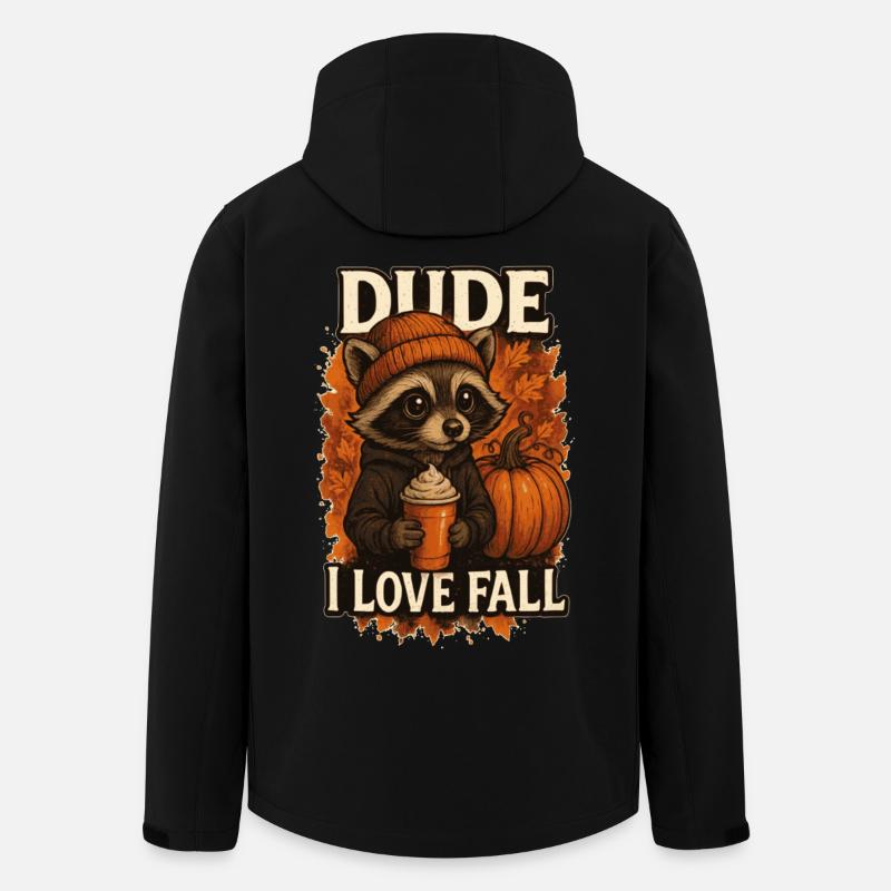 Raccoon Dude I Love Fall - Men’s Recycled Softshell Jacket by Stanley/Stella - black