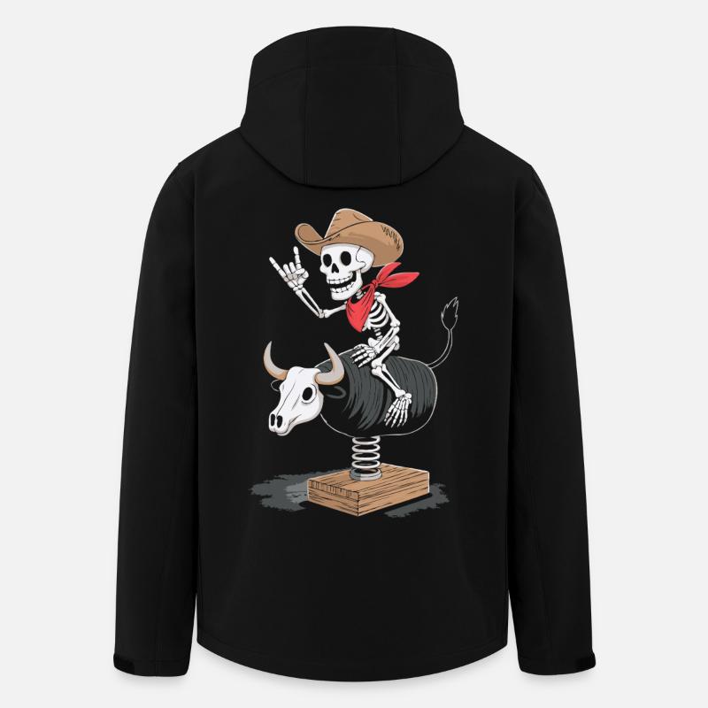 Skeleton Cowboy on Bull Mechanics - Men’s Recycled Softshell Jacket by Stanley/Stella - black