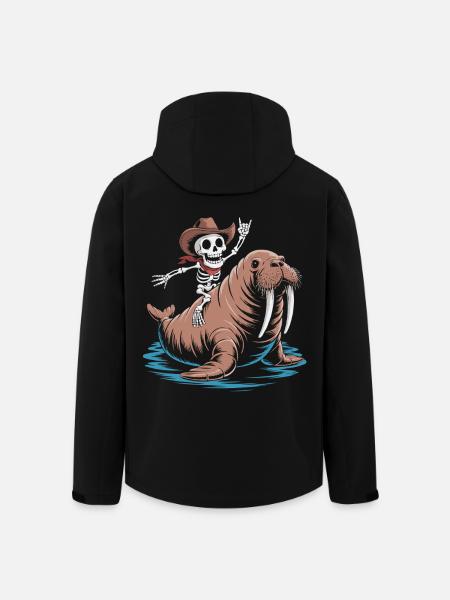 Skeleton cowboy on walrus - Men’s Recycled Softshell Jacket by Stanley/Stella - black