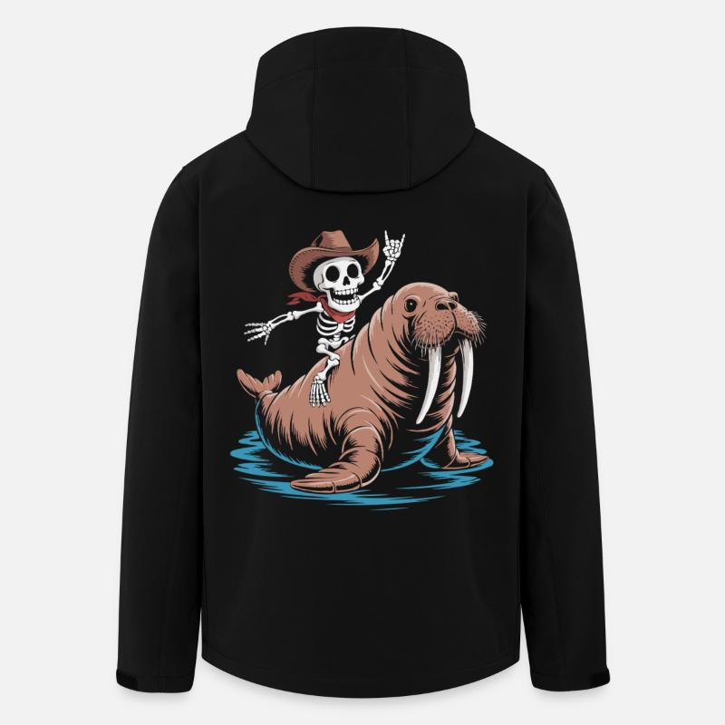 Skeleton cowboy on walrus - Men’s Recycled Softshell Jacket by Stanley/Stella - black