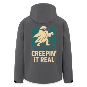 Creepin' It Real Funny Halloween Costume Design - Veste softshell homme en polyester recyclé Stanley/Stella - charbon - Dos - AI Model Male 185 light (185cm)