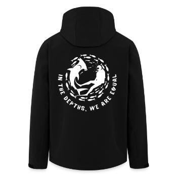 In der Tiefe sind wir gleich - Recycelte Männer Softshell-Jacke von Stanley/Stella - Schwarz - Hinten - AI Model Male 185 light (185cm)