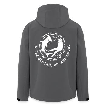 In the Depths We Are Equal - Men’s Recycled Softshell Jacket by Stanley/Stella - anthracite - Back - AI Model Male 185 light (185cm)