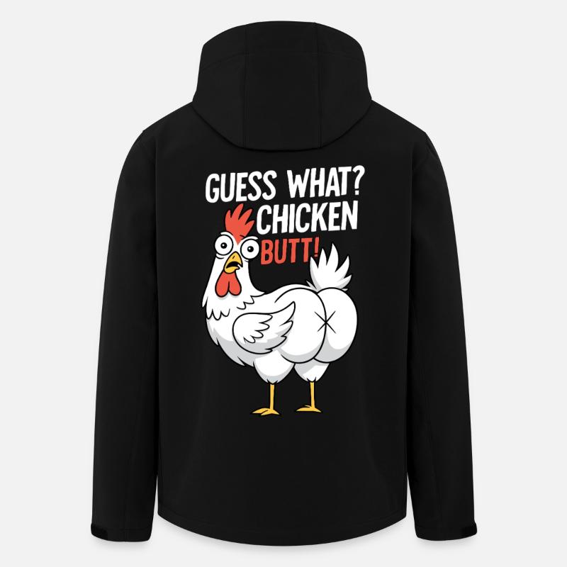 Cul de poulet disant dessin animé - Veste softshell homme en polyester recyclé Stanley/Stella - noir