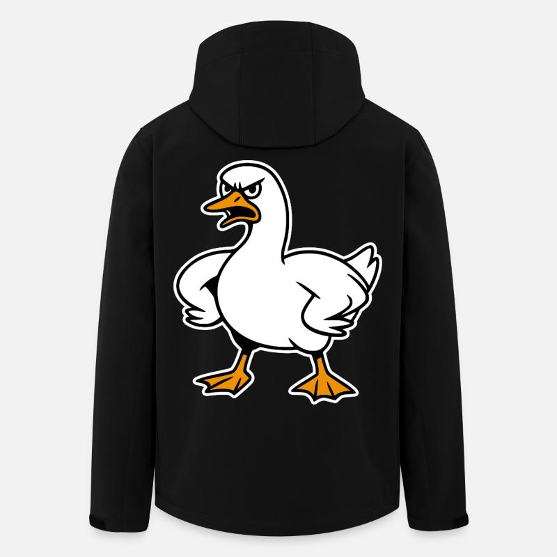 Drôle d’oie en colère - Veste softshell homme en polyester recyclé Stanley/Stella - noir