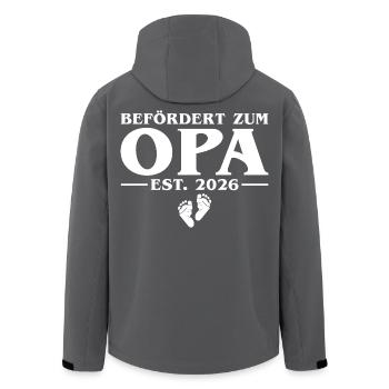 Promu au rang de grand-père 2026 Annoncer la grossesse - Veste softshell homme en polyester recyclé Stanley/Stella - noir - Dos - AI Model Male 185 light (185cm)