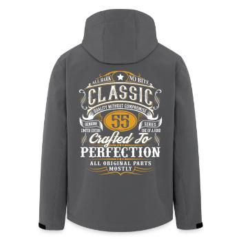 55th Birthday - Men’s Recycled Softshell Jacket by Stanley/Stella - black - Back - AI Model Male 185 light (185cm)
