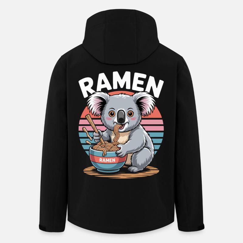 Ramen Koala at Retro Sunset - Men’s Recycled Softshell Jacket by Stanley/Stella - black