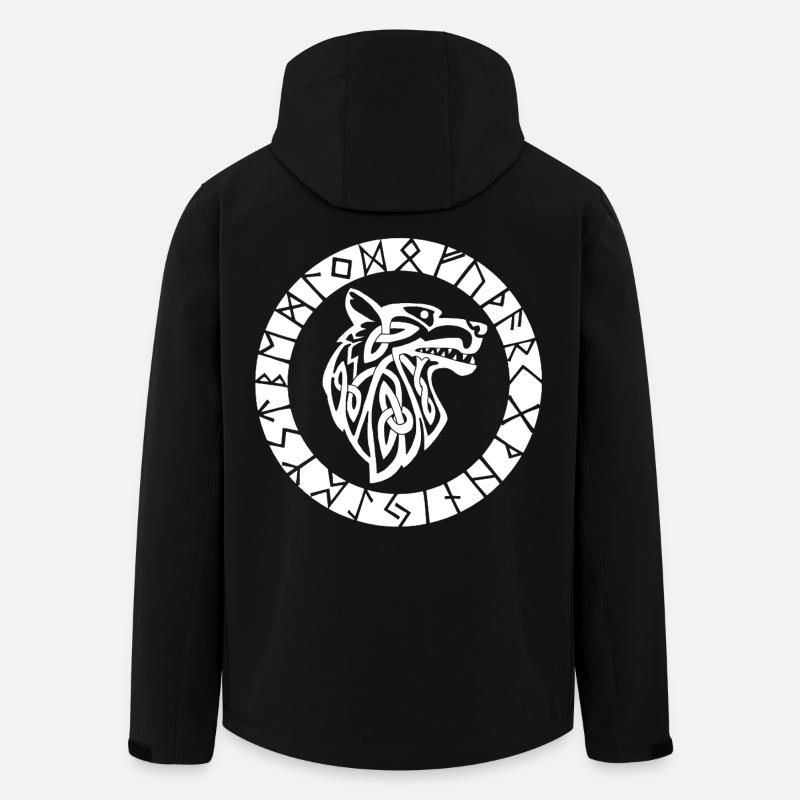 Wikinger-Emblem des weißen Wolfes - Recycelte Männer Softshell-Jacke von Stanley/Stella - Schwarz