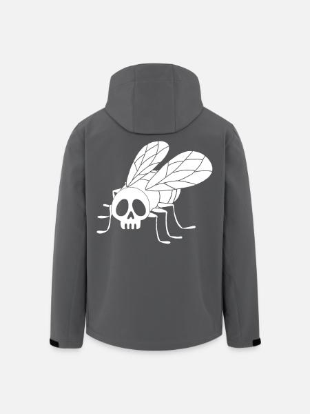 Fly Skull (White) - Men’s Recycled Softshell Jacket by Stanley/Stella - black