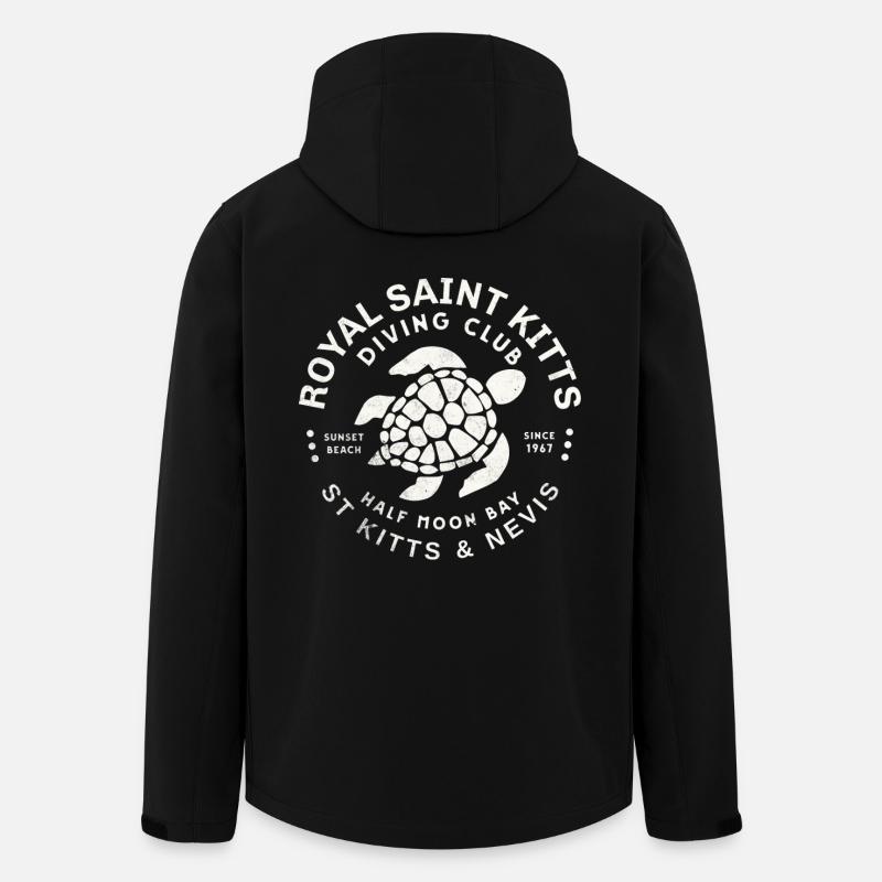 Saint Kitts Turtle Club Crest - Men’s Recycled Softshell Jacket by Stanley/Stella - black