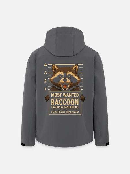 Raccoon trashy wanted: Mugshot funny - Men’s Recycled Softshell Jacket by Stanley/Stella - black