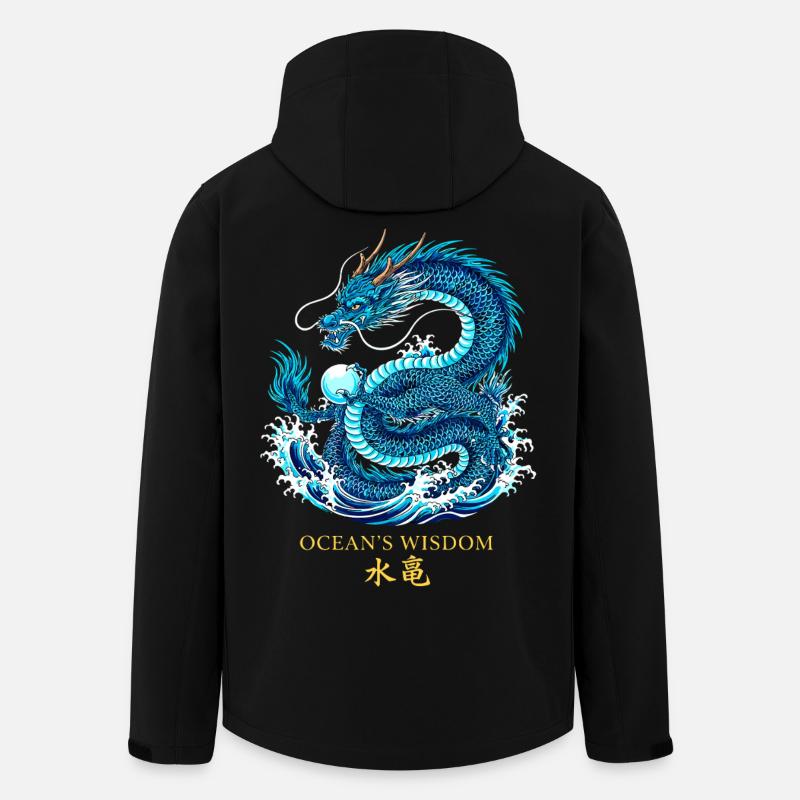 Ozean-Drache | Ocean's Wisdom - Recycelte Männer Softshell-Jacke von Stanley/Stella - Schwarz