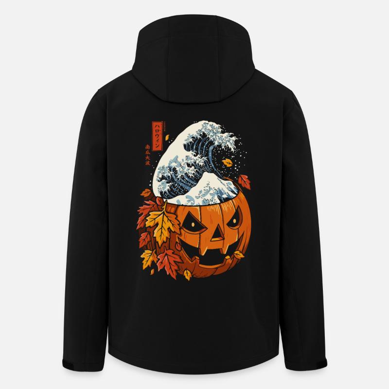 Halloween Fall - Pumpkin Wave Kanagawa - Men’s Recycled Softshell Jacket by Stanley/Stella - black