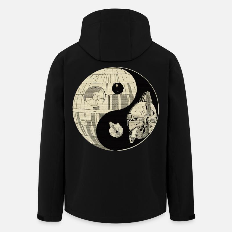 Galaktisches Yin Yang Weltraumduell - Recycelte Männer Softshell-Jacke von Stanley/Stella - Schwarz