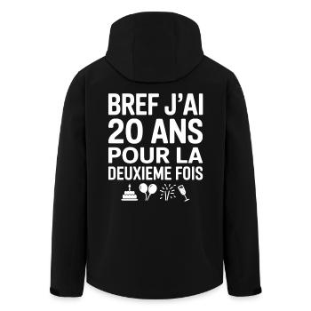 Bref j'ai 20 ans pour la deuxième fois - Veste softshell homme en polyester recyclé Stanley/Stella - noir - Dos - AI Model Male 185 light (185cm)