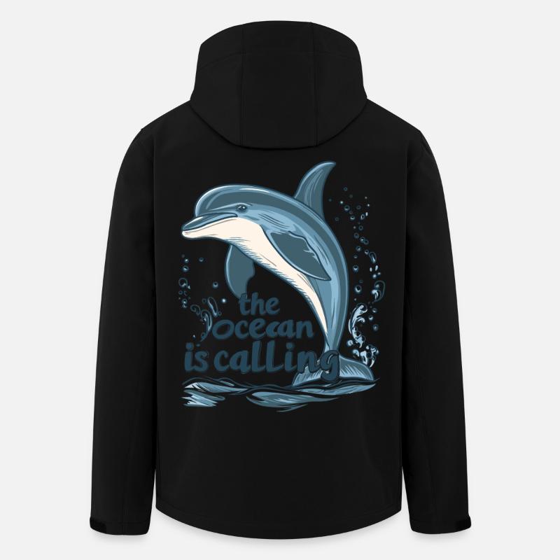 the ocean is calling - delfin - Recycelte Männer Softshell-Jacke von Stanley/Stella - Schwarz