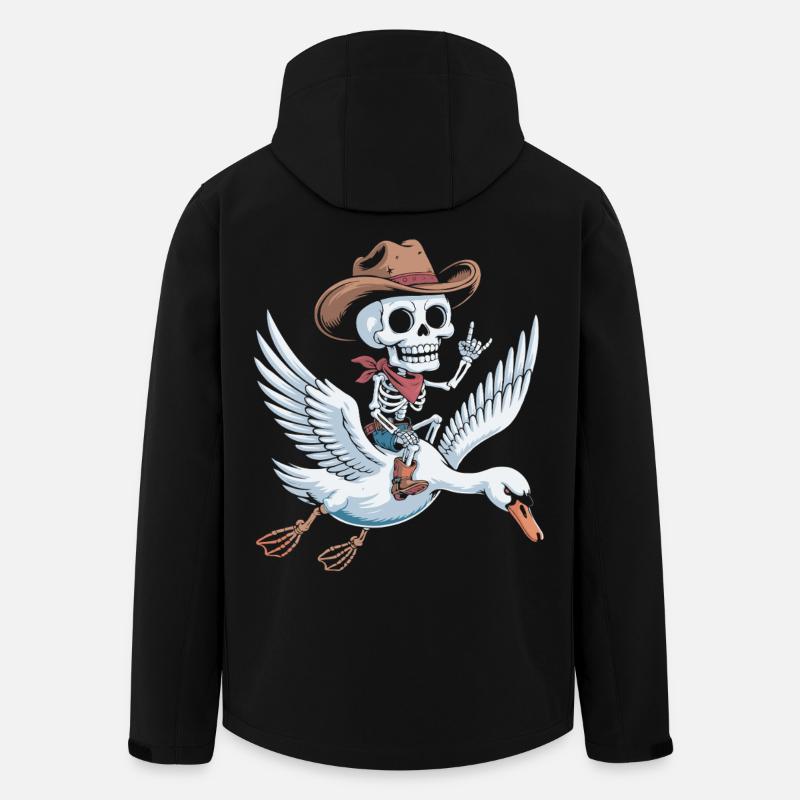 Skeleton cowboy on swan - Men’s Recycled Softshell Jacket by Stanley/Stella - black
