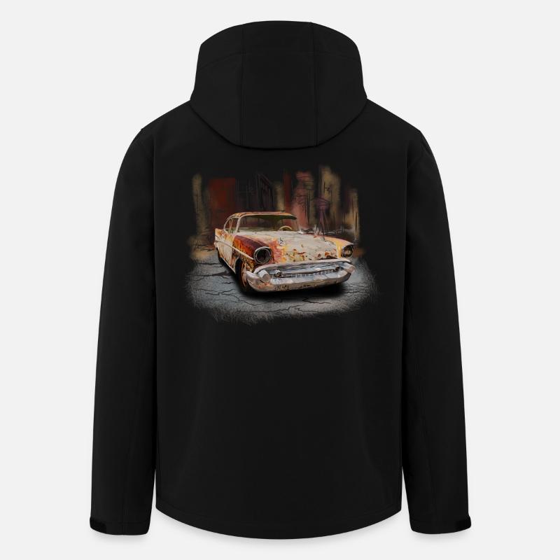 Voiture Ancienne Rouillée Scène De Ville - Veste softshell homme en polyester recyclé Stanley/Stella - noir