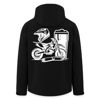 Supermoto_Lifestyle - Men’s Recycled Softshell Jacket by Stanley/Stella - black - Back - AI Model Male 185 light (185cm)