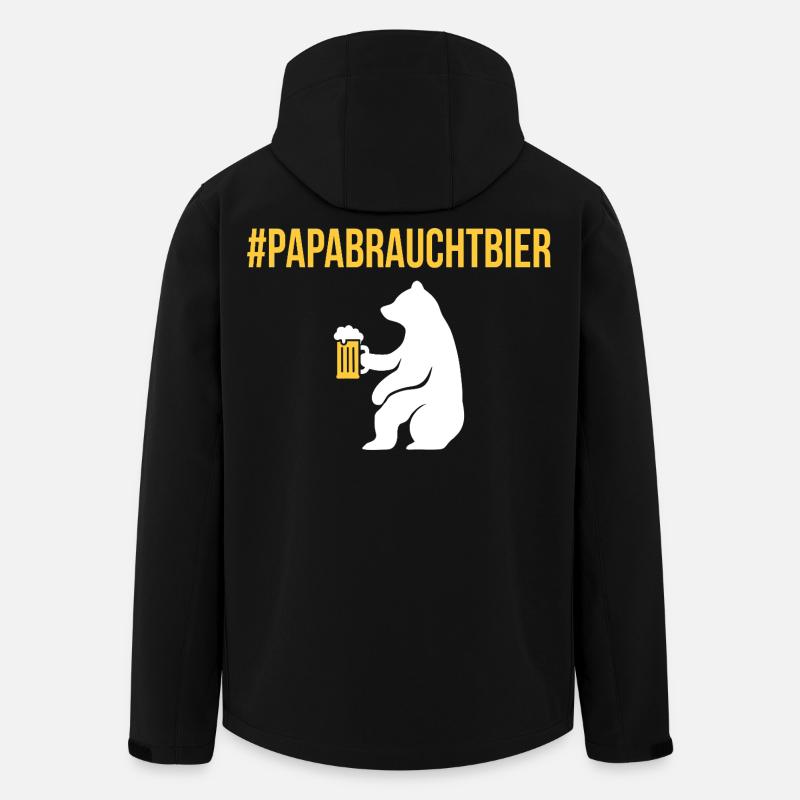 Bierfan PAPABRAUCHTBIER Lustiges - Recycelte Männer Softshell-Jacke von Stanley/Stella - Schwarz
