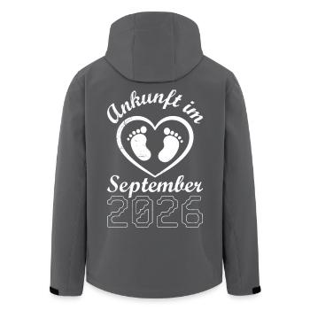 Werdende Mutter ANKUNFT IM SEPTEMBER 2026 - Recycelte Männer Softshell-Jacke von Stanley/Stella - Schwarz - Hinten - AI Model Male 185 light (185cm)