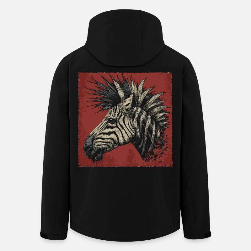 Punkrock Zebra - Recycelte Männer Softshell-Jacke von Stanley/Stella - Schwarz