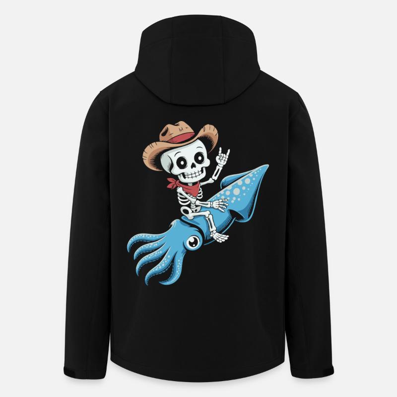 Skeleton cowboy on octopus - Men’s Recycled Softshell Jacket by Stanley/Stella - black