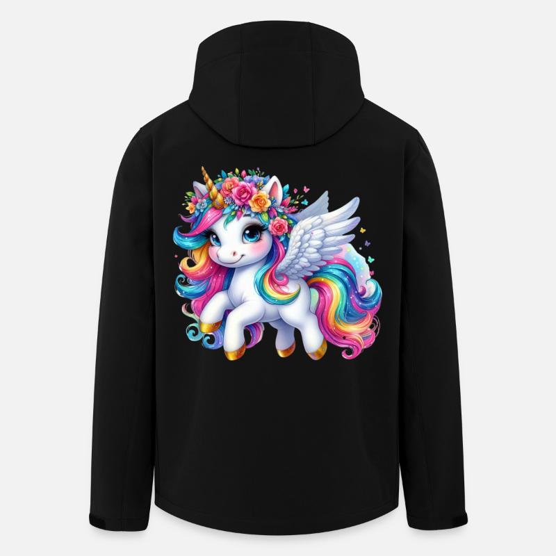 Regenbogen geflügelte Einhornkrone - Recycelte Männer Softshell-Jacke von Stanley/Stella - Schwarz