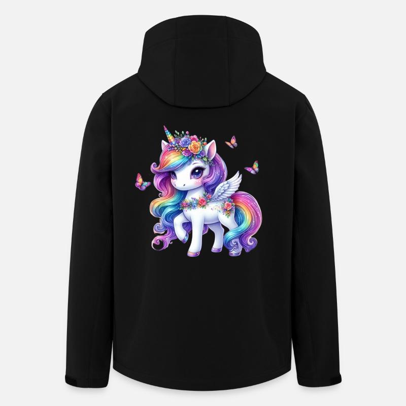 Regenbogenblüte Einhorn Flügel - Recycelte Männer Softshell-Jacke von Stanley/Stella - Schwarz
