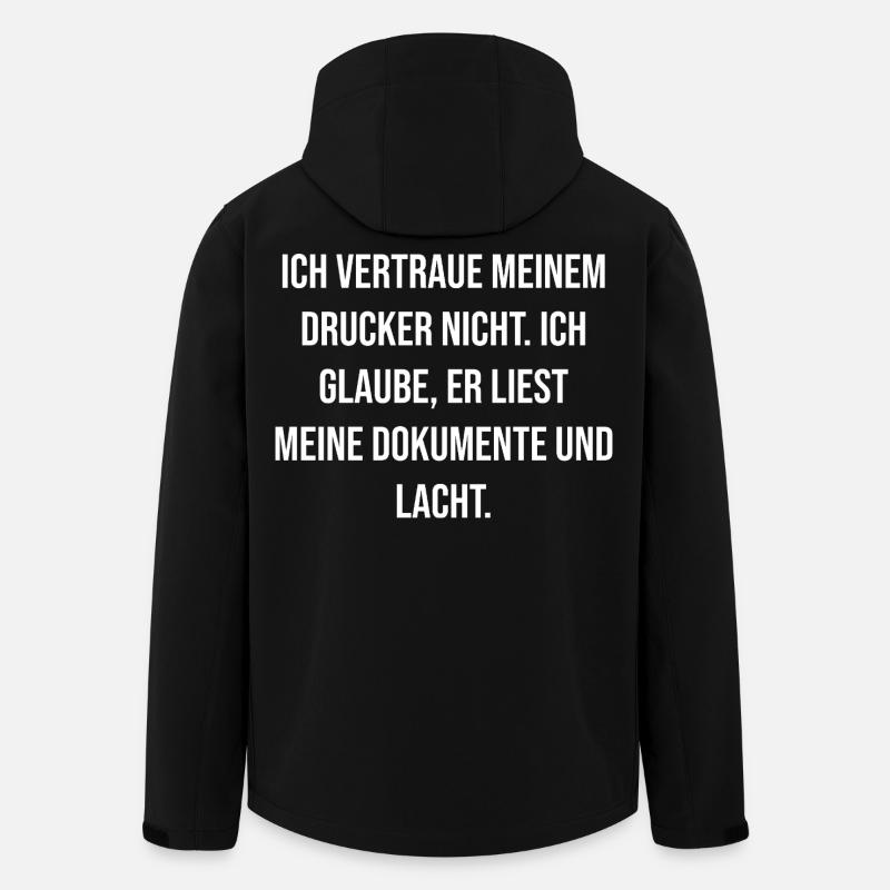 Druckerwitz – Dokumentenwitz - Recycelte Männer Softshell-Jacke von Stanley/Stella - Schwarz