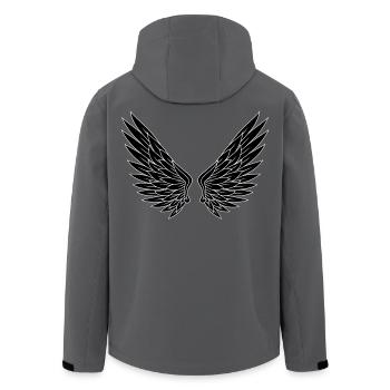 Black White Pair of Wings - Men’s Recycled Softshell Jacket by Stanley/Stella - black - Back - AI Model Male 185 light (185cm)