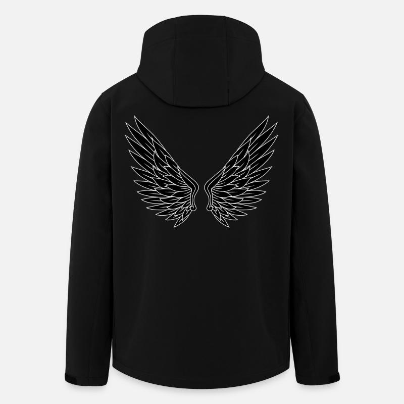 Schwarz Weiß Flügelpaar - Recycelte Männer Softshell-Jacke von Stanley/Stella - Schwarz