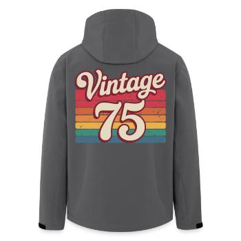 Vintage 75 Retro Design 70er Jahre - Recycelte Männer Softshell-Jacke von Stanley/Stella - Schwarz - Hinten - AI Model Male 185 light (185cm)