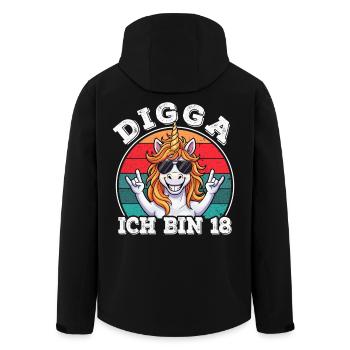 18th Birthday 18s 18th Digga I'm 18 years old - Men’s Recycled Softshell Jacket by Stanley/Stella - black - Back - AI Model Male 185 light (185cm)