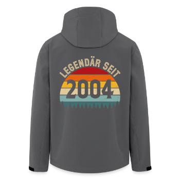 Legendary since 2004 – vintage 2004 - Men’s Recycled Softshell Jacket by Stanley/Stella - black - Back - AI Model Male 185 light (185cm)